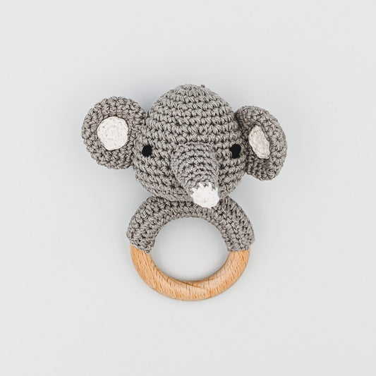 Elephant Crochet Teether & Rattler