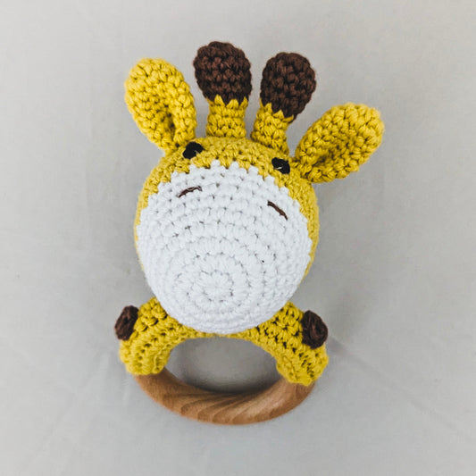 Giraffe Crochet Teether & Rattler