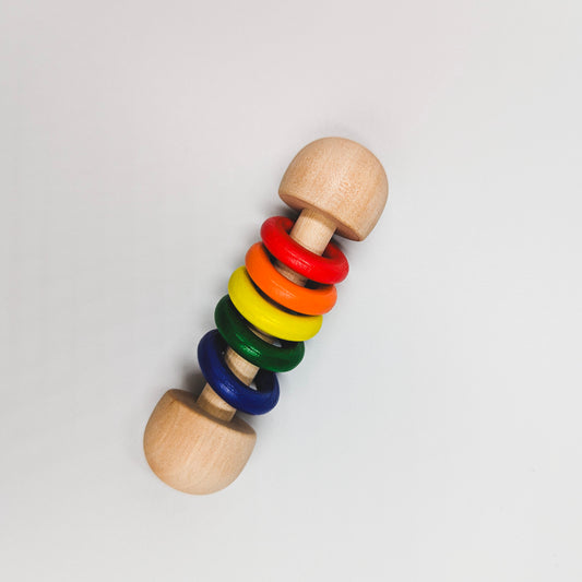 Rainbow Wooden Rattle